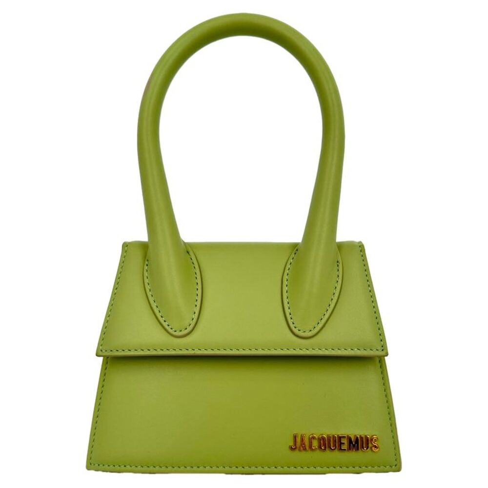 Jacquemus Large Le Chiquito Handbag in Green Calf Leather